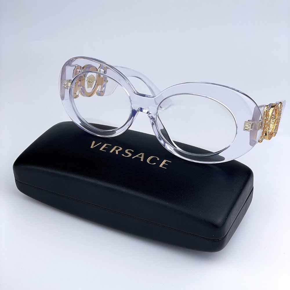 NEW VERSACE MAXI BIGGIE 148/1W Crystal Clear Oval Women 😎 - Picture 11 of 13